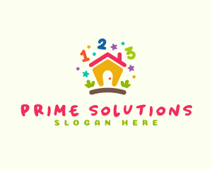 Preschool Math Number logo design