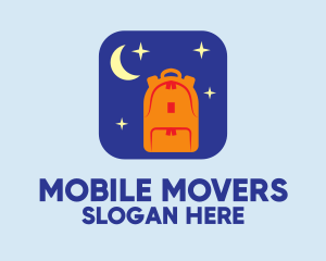 Moon Backpack Mobile App logo design