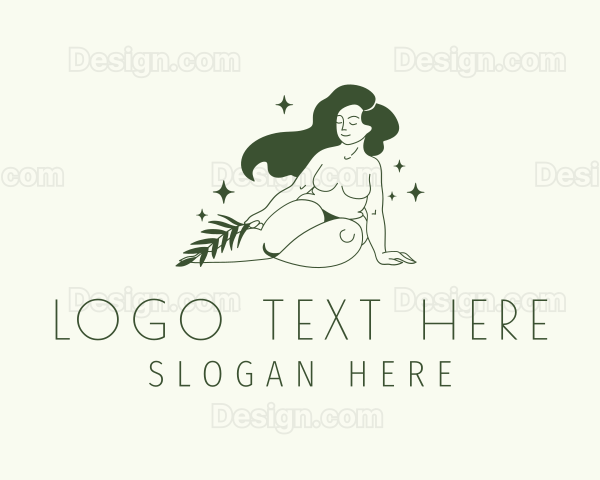 Green Nude Woman Model Logo