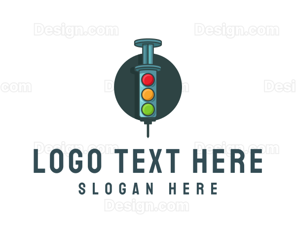 Syringe Traffic Light Vaccine Logo