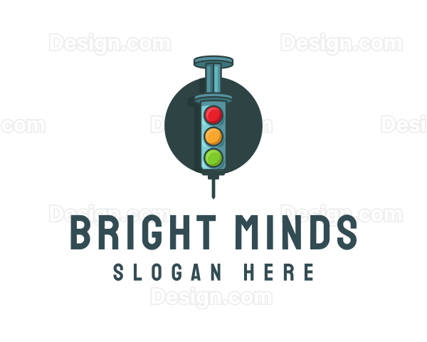 Syringe Traffic Light Vaccine Logo