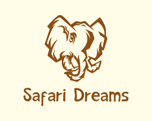 African Safari Elephant  logo design