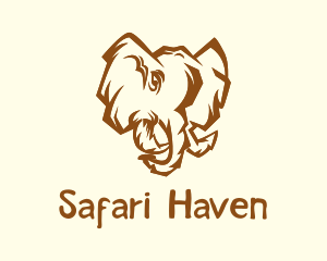 African Safari Elephant  logo design