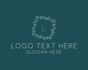 Flower Vines Wreath Florist Logo