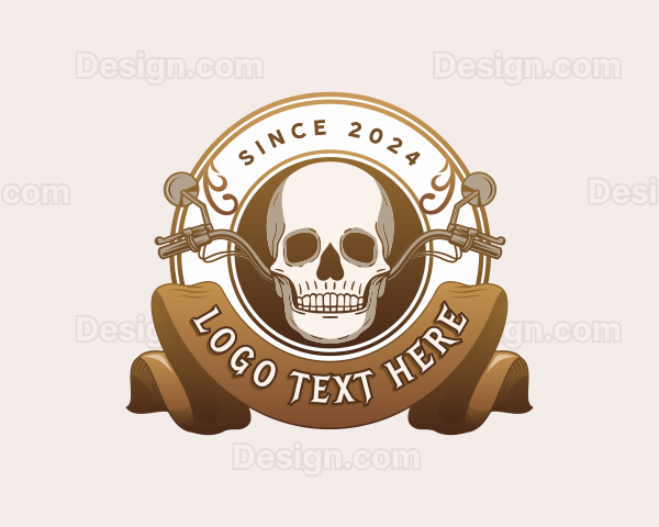 Skull Skeleton Motorbike Logo