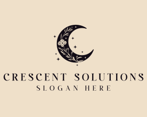 Moon Crescent Flower logo