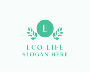 Natural Leaf Organic Wreath logo design