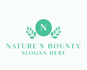 Natural Leaf Organic Wreath logo design