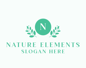 Natural Leaf Organic Wreath logo design