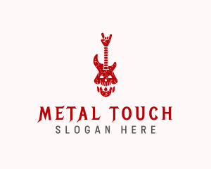 Metal Band Skull Guitar  logo