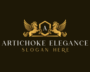 Elegant Pegasus Horse logo design