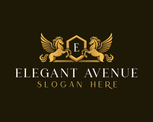 Elegant Pegasus Horse logo design