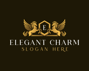 Elegant Pegasus Horse logo design