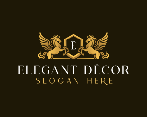 Elegant Pegasus Horse logo design