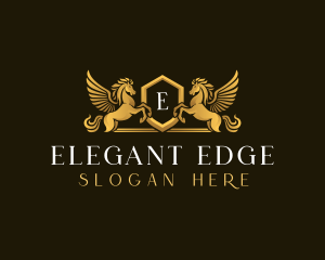 Elegant Pegasus Horse logo design