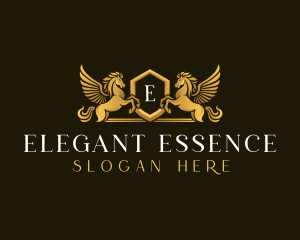 Elegant Pegasus Horse logo design