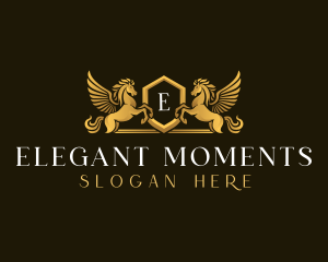 Elegant Pegasus Horse logo design