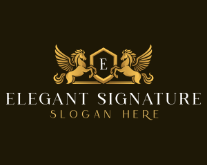 Elegant Pegasus Horse logo design