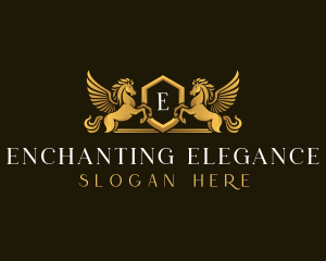 Elegant Pegasus Horse logo design