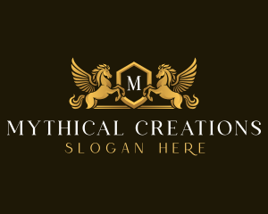 Elegant Pegasus Horse logo design