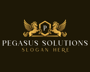 Elegant Pegasus Horse logo design