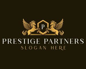 Elegant Pegasus Horse logo design
