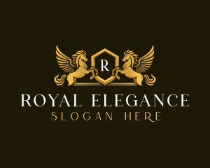 Elegant Pegasus Horse logo design