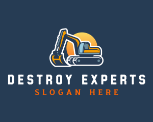 Demolition Excavator Machine logo design