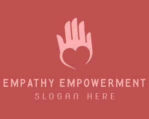 Pink Heart Hand Support logo design