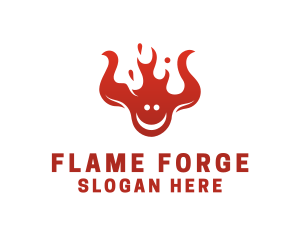 Fire Flame Smiley logo design