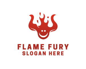 Fire Flame Smiley logo design