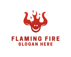 Fire Flame Smiley logo design