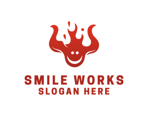 Fire Flame Smiley logo design