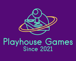 Joystick Game Controller Planet logo design