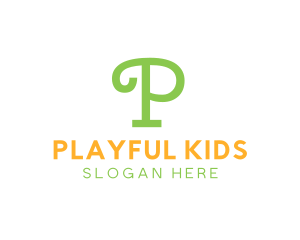 Curly Playful Daycare logo design