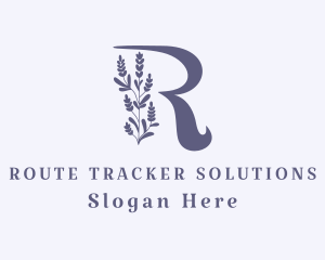 Lavender Plant Letter R logo design