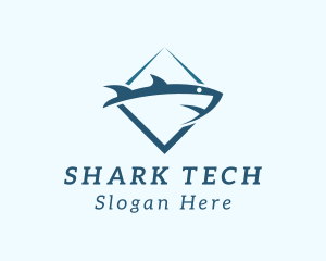 Shark Surfing Predator logo design