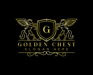 Pegasus Shield Luxury logo design