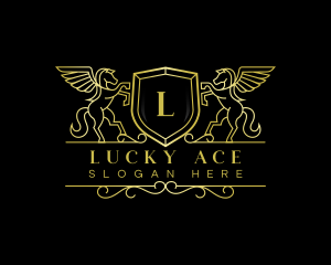 Pegasus Shield Luxury logo design