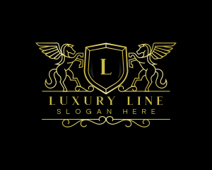 Pegasus Shield Luxury logo design