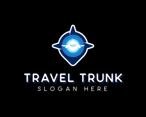 Airplane Travel Location Pin logo design