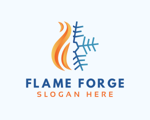 Flame Snowflake HVAC logo design