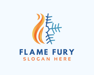 Flame Snowflake HVAC logo design