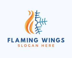 Flame Snowflake HVAC logo design