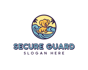 Surfing Puppy Cartoon logo