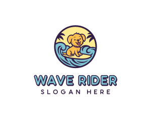 Surfing Puppy Cartoon logo