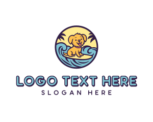 Surfing Puppy Cartoon logo