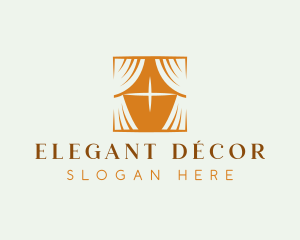 Window Curtain Decor logo design