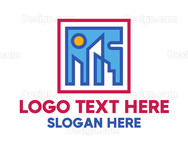 Geometric City Building Square Logo