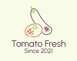 Minimalist Eggplant Tomato logo design